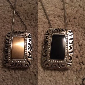 Brighton reversible silver necklace